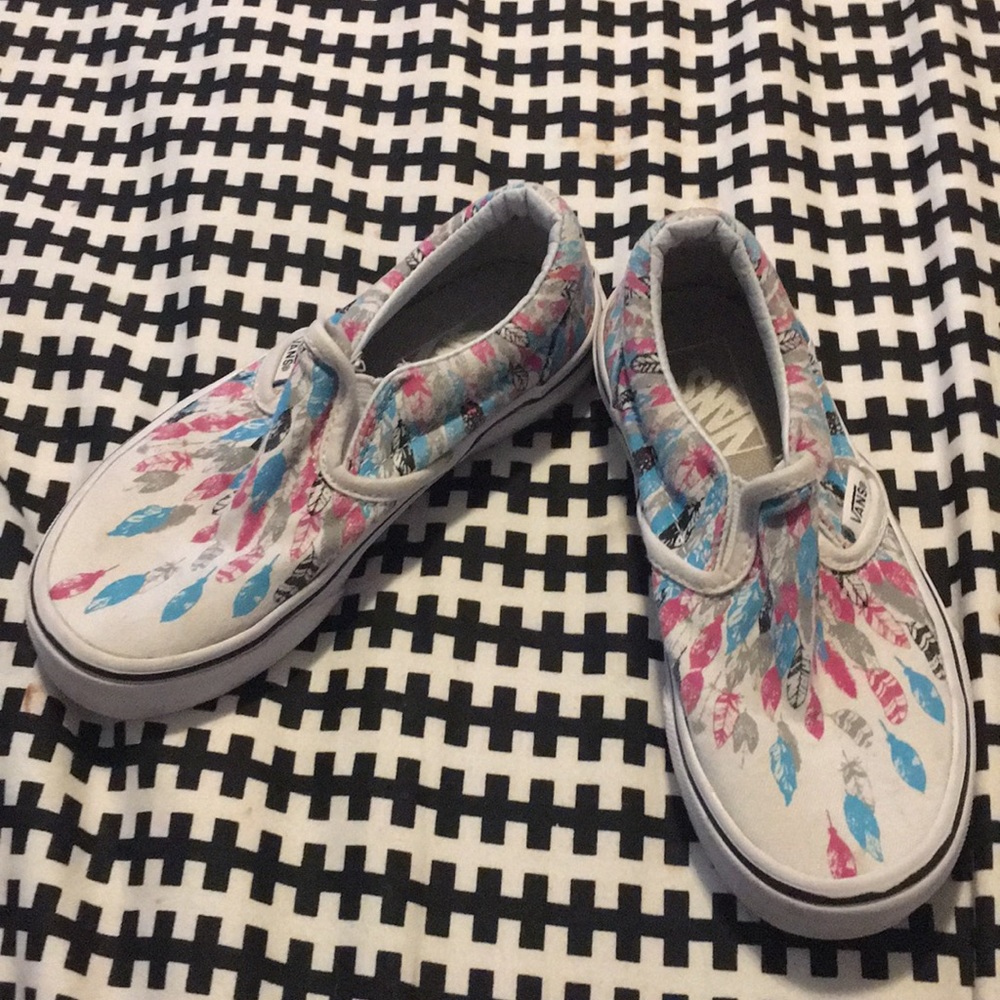 Feather print vans